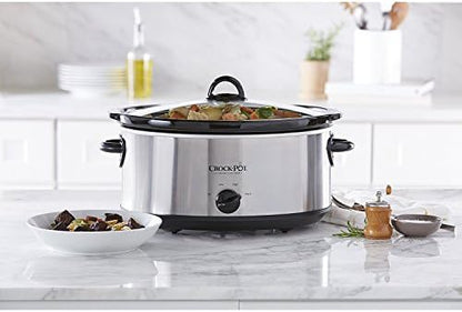 7 Quart Oval Manual Slow Cooker – Stainless Steel - Curated Catalog D5