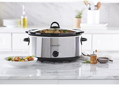 7 Quart Oval Manual Slow Cooker – Stainless Steel - Curated Catalog D5