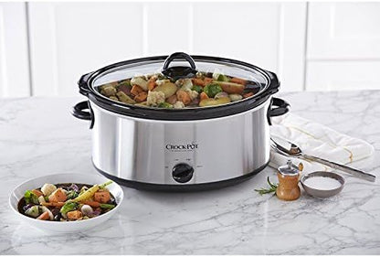7 Quart Oval Manual Slow Cooker – Stainless Steel - Curated Catalog D5