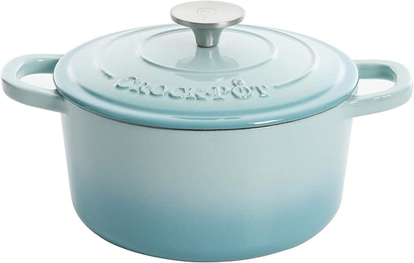3 Quart Enameled Cast Iron Dutch Oven – Aqua - Curated Catalog U0