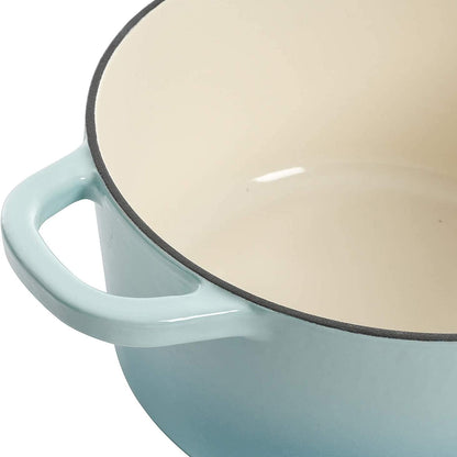 3 Quart Enameled Cast Iron Dutch Oven – Aqua - Curated Catalog U0