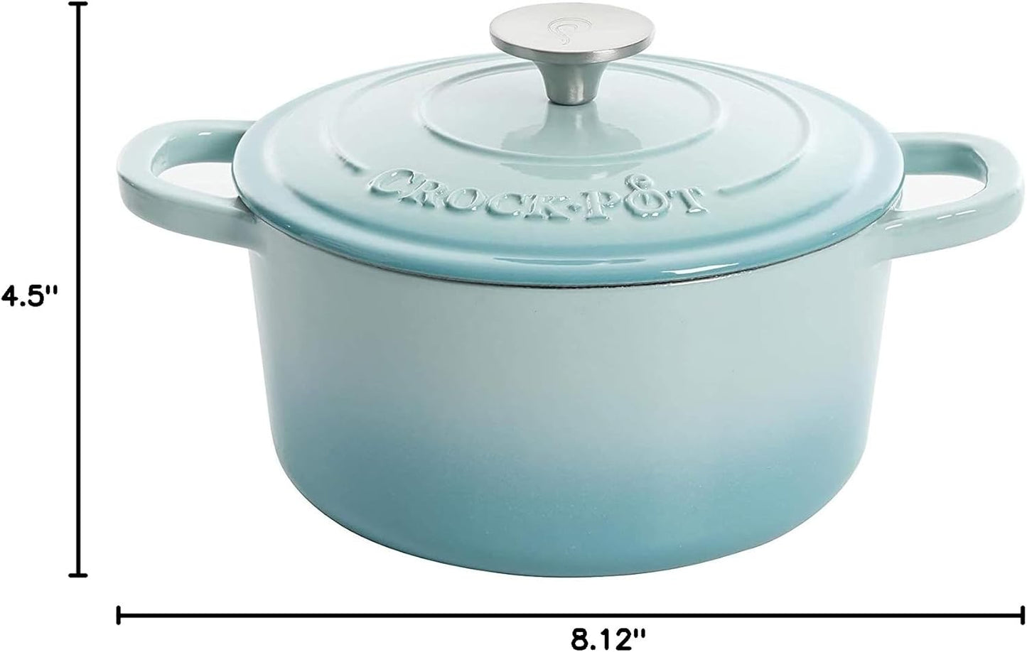 3 Quart Enameled Cast Iron Dutch Oven – Aqua - Curated Catalog U0