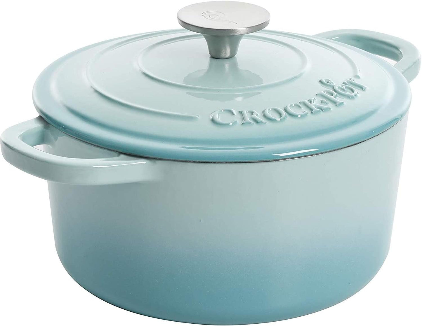 3 Quart Enameled Cast Iron Dutch Oven – Aqua - Curated Catalog U0